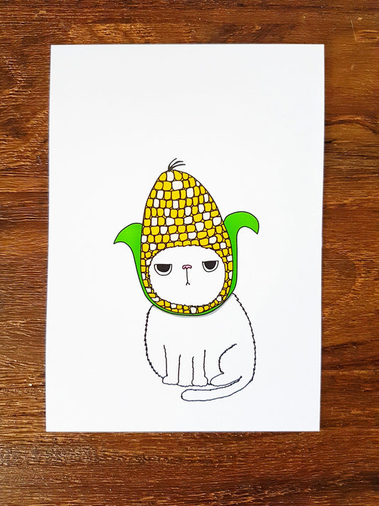 Corn Cat Postcard