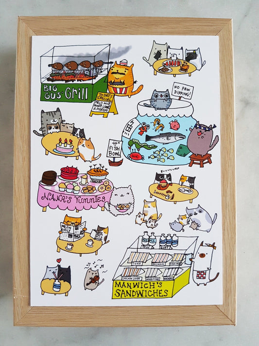 Cat Market Postcard