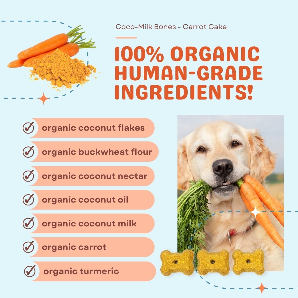 Cocotherapy Coco-Milk Bones Carrot Cake Biscuit (Organic Coconut Treat for dogs)