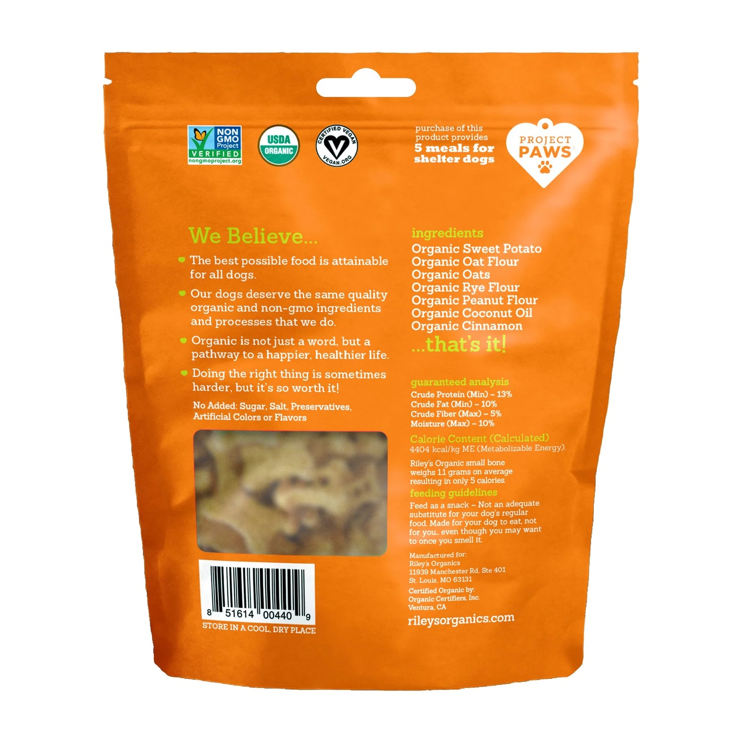 Riley’s Organic Sweet Potato Baked Biscuits - Small Bone (5oz)