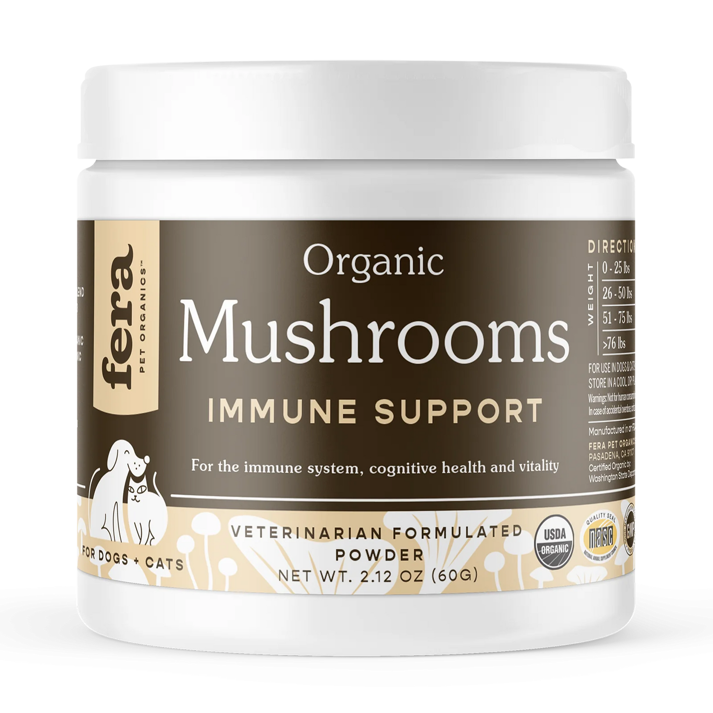 Fera Pets USDA Organic Mushroom Blend for Immune Support