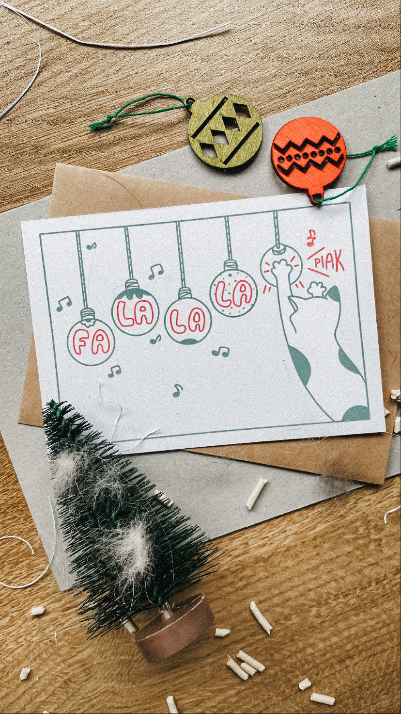 Meowy Christmas Handmade Holiday Card