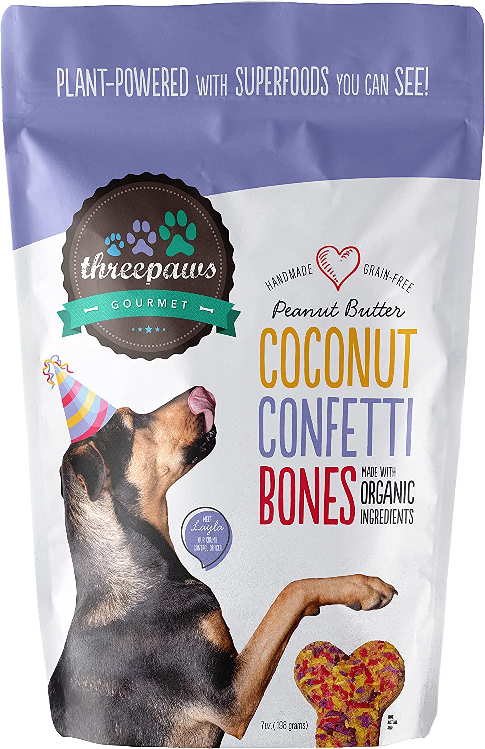 Threepaws Gourmet Organic Coconut & Peanut Butter Confetti Dog Treats