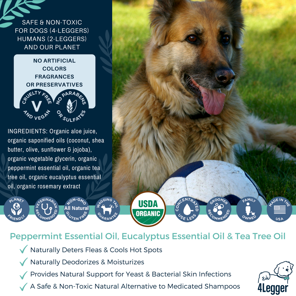 4-Legger USDA Organic Cooling Dog Shampoo