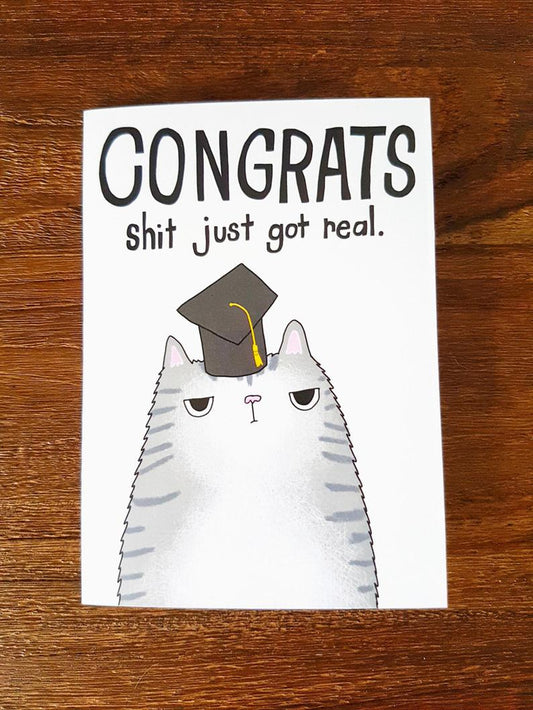 Grumpy Congrats Graduation Cat Card