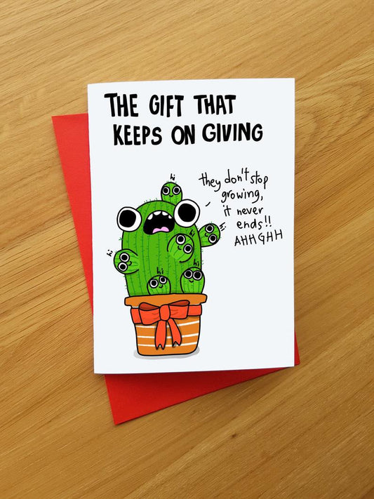 Giving Cactus Christmas Card