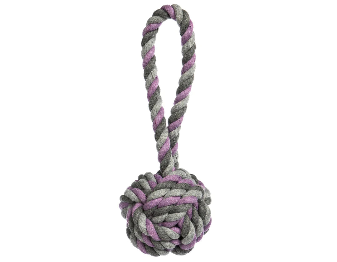 Ⓗ Jax & Bones Mauve Tri-Color Knot Rope Dog Toy