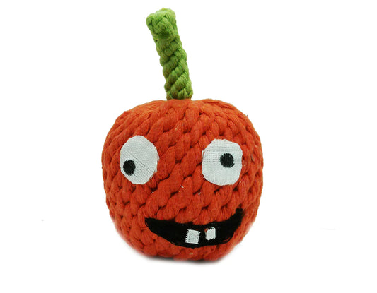 Ⓛ Jax & Bones Gourdy the Pumpkin 4" Rope Dog Toy