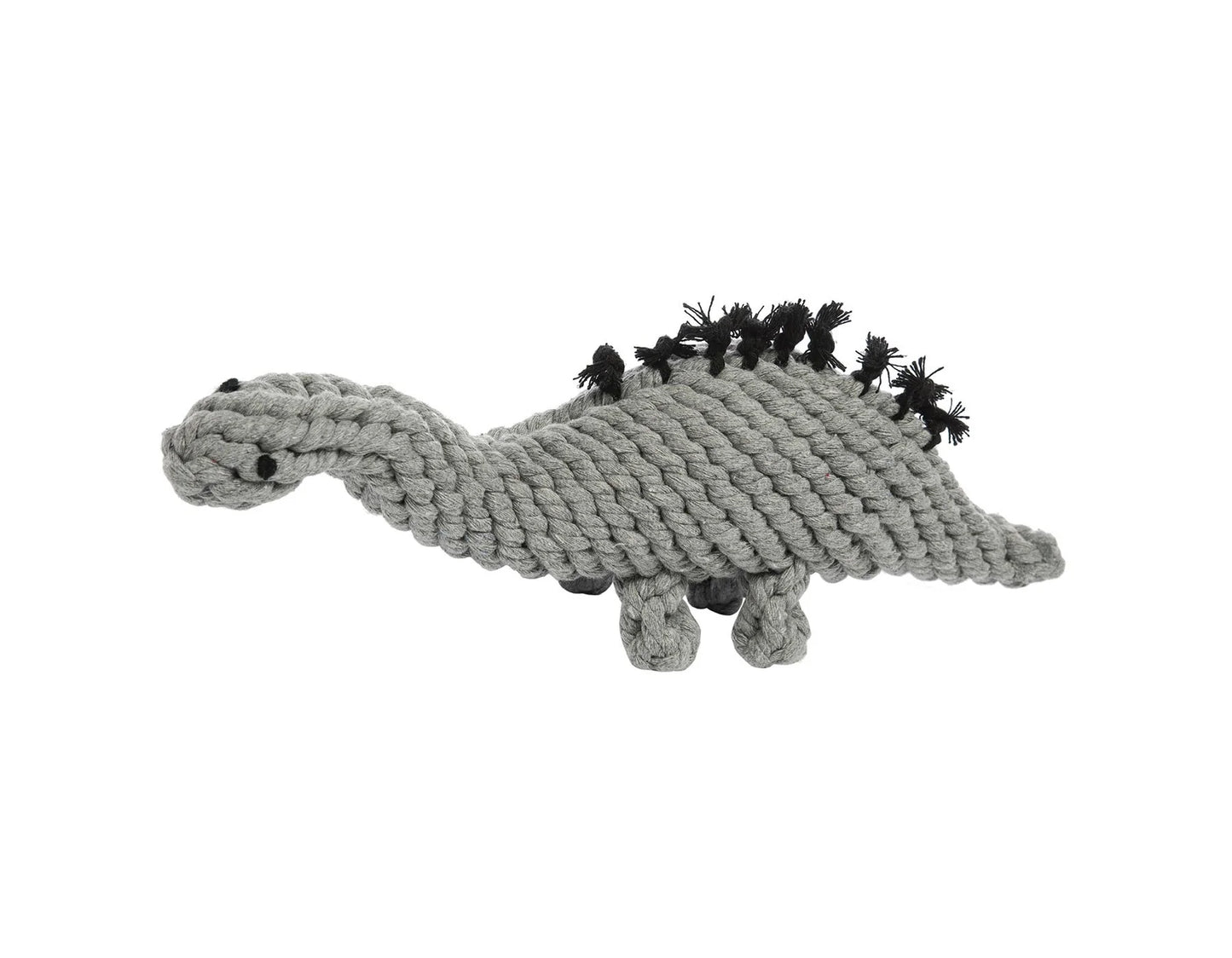 Ⓗ Jax & Bones Stew The Stegosaurus Grey 13" Rope Dog Toy